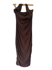 Chocolate Brown Bodycon Dress Sleeveless Halter neck Knee Length Women’s Size S