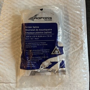 Adfors Saint-Gobain Window Screen Spline .220" X 25' Black: for Aluminum & Fiber