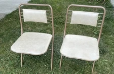 VTG MID CENTURY COSCO HAMILTON 14-204 FOLDING CHAIRS SET OF 2