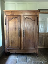 Antique Originally 17th Century French Solid Mahogany Armoire Cupboard