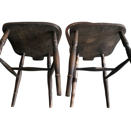 Antique Vintage Oak Wheelback Farmhouse Windsor Dining Chair X2 Please Read - Picture 15 of 16