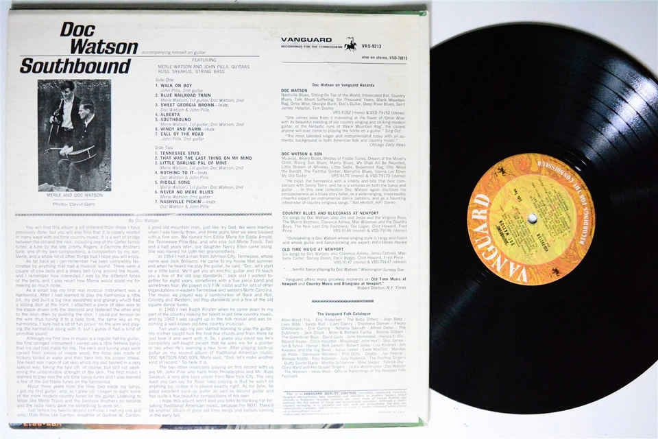 DOC WATSON Southbound VANGUARD LP VG++  - Image 2 of 2