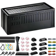 Cable Box - 142Pcs Management Kit, Medium Cord Hider Medium, Black