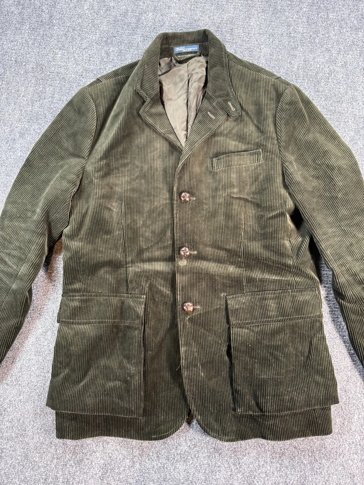 Винтажный Polo By Ralph Lauren куртка мужская большой зеленый вельветовый блейзер спортивное пальто - Изображение 2 из 4