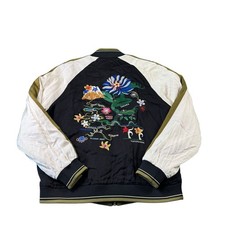 Scotch Soda Colorblock Satin Men s Full Zip Japan Embroidered Bomber Jacket S