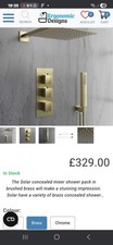 Brushed Brass 2 Outlet Concealed Thermostatic Shower Valve With Triple Control