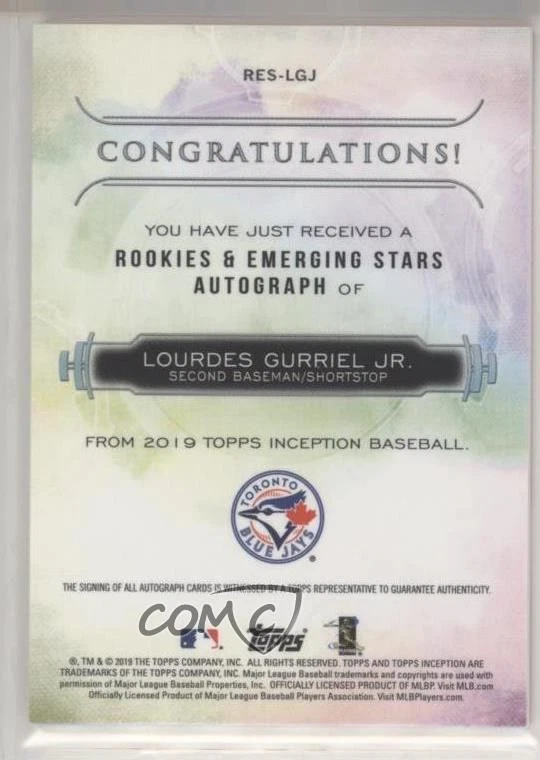 2019 Topps Inception Rookies and Emerging Stars Red /75 Lourdes Gurriel Jr Auto - Image 2 of 2