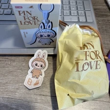 Authentic Pop Mart Pin For Love Vinyl Plush Labubu B For Belief