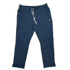 FIGS Scrub Pants Women's Size M/P Yola Skinny Cargo Blue Stretch Drawstring