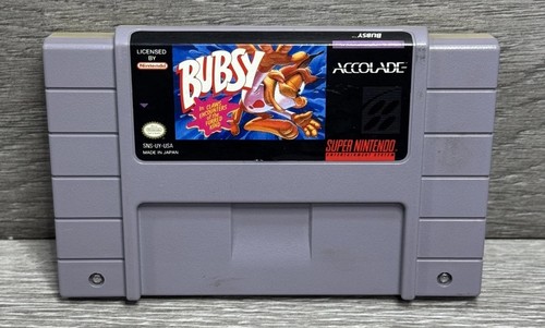 Bubsy in Claws Encounters of the Furred Kind POLISHED PINS! Super Nintendo SNES - Picture 1 of 5