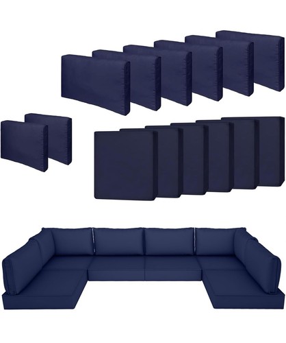 14 Piece Outdoor Patio Cushion Cover Replacement, Waterproof Patio Cushion Cover