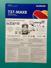 2025 NEW HUGE SOUTHWEST AIRLINES SAFETY CARD--737-MAX 8
