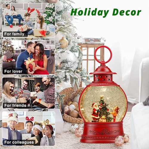 Santa Snow Globe Lighted Christmas Decorations, Musical Christmas Snow Globe ... - 第 7/8 張圖片