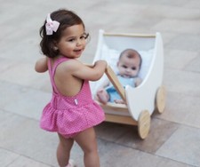 Frill Bum Shortie Romper  by Spanish  Brand Babidu - 3 to 36 Months - Pink/Mint