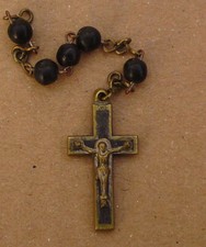 Stary wisiorek krzyż - metalowy krzyż różańcowy - (AA261)