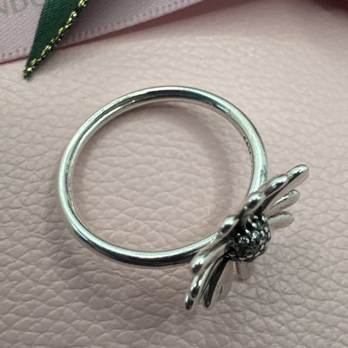 PANDORA PAVE DAISY FLOWER STATEMENT RING #198817C01 SIZE 60 Authentic - Picture 4 of 12