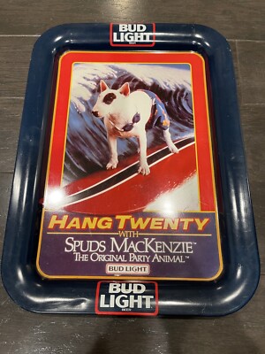 1986年 BudLight スパッズマッケンジー パブミラー 時計 看板