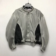 Echtes Leder Men Futter Motorcycle Jacket Polyester Full Zip Size Large B208 -23