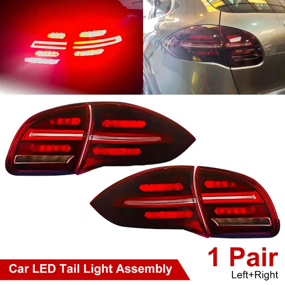Pair LED Tail Brake Light Assembly Upgrade for Porsche Cayenne 958.1 2011-2014 - Image 2 of 4