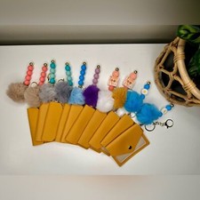 NEW Bag Charm with Cardholder - Trendy Stylish Unique Pom-Pom Keychain