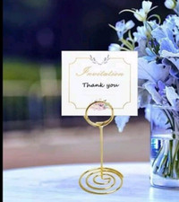 20 PACK Mini 2 In Tall Gold Table Place Card Holders, Photo Note Number Stand