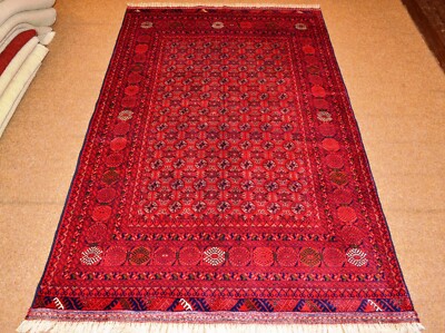 Beljikwool feiner Handgeknüpfter Orientteppich Afghan-Kunduz Nr.79818  198x125cm
