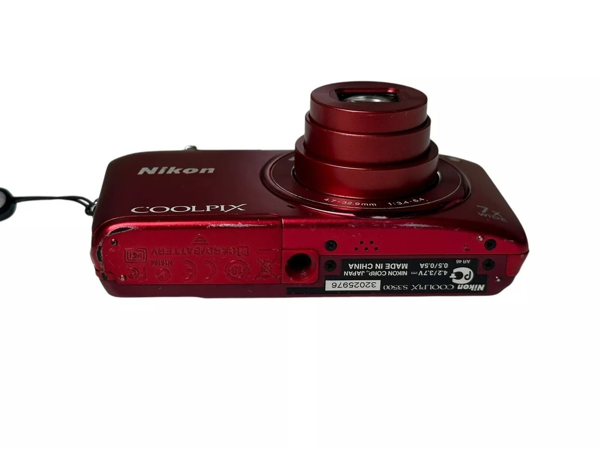 Nikon COOLPIX S3500 20.1MP Compact Digital Camera Red From Nikon COOLPIX S3500 20.1MP Compact Digital Camera Red From