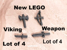 New LEGO Viking Axe Dagger Knife Bow Arrow Lot of 4 Weapons For Battle Ready Guy