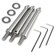 3 Pcs 1/4 Inch Stainless Steel Tripod Spike Mount Adapter 80mm