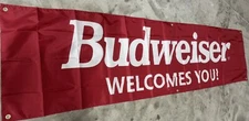 Budweiser Racing  Welcomes You  Banner 2 Ft By 8ft