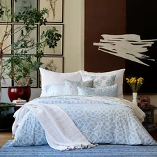 $725 JOHN ROBSHAW NEEL KING DUVET COVER EURO SHAM 3p SET GEOMETRIC ARABESQUE NEW