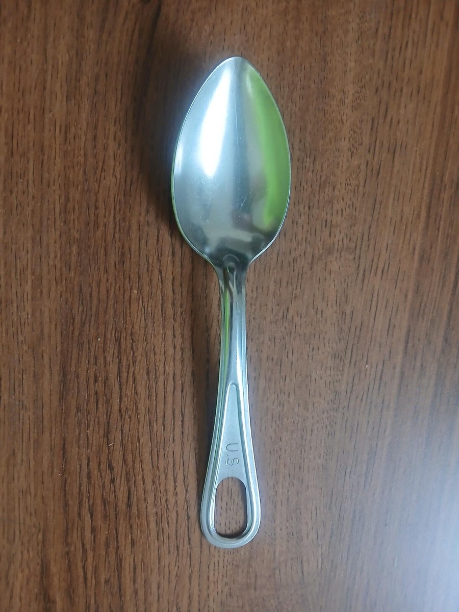 Vintage United States Military Spoon Stainless Engraved U.S 7 1/2