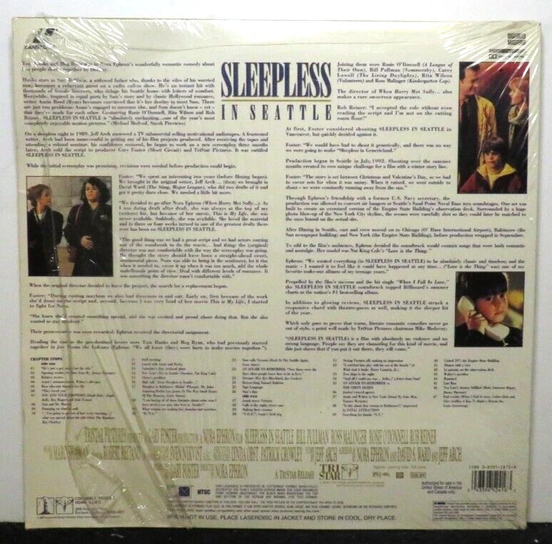 SLEEPLESS IN SEATTLE TOM HANKS MEG RYAN DELUXE WIDESCREEN VERSION LASER DISC - Imagem 2 de 3