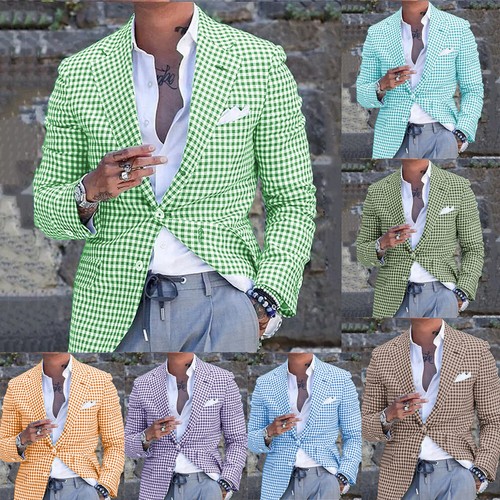 Seersucker Men's Suits Leisure Summer Wedding Groom Formal Business Coat Pants - Picture 1 of 18