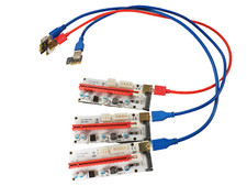 Lot of 3 PCE164P-N06 VER008S PCI-E Express 1x 16x PCI-E Extender Riser Card