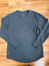 BYLT Drop Cut Lux T-Shirt Men Large Gray Stretch Long Sleeve Crew Neck