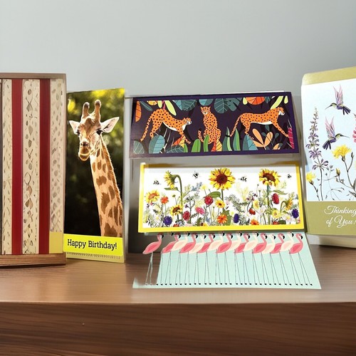World Wildlife All-Occasions Animal Blank Paper Greeting Cards 5 Count 9x3.75 - Picture 2 of 20