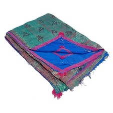 Indian Handmade Bedspread Vintage Kantha Quilt Cotton Blanket Gudari Ralli Throw