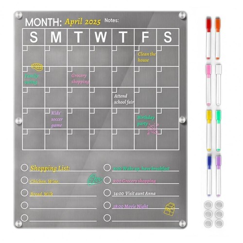 Acrylic Fridge Magnetic Refrigerator Whiteboard for Meetings Grocery List