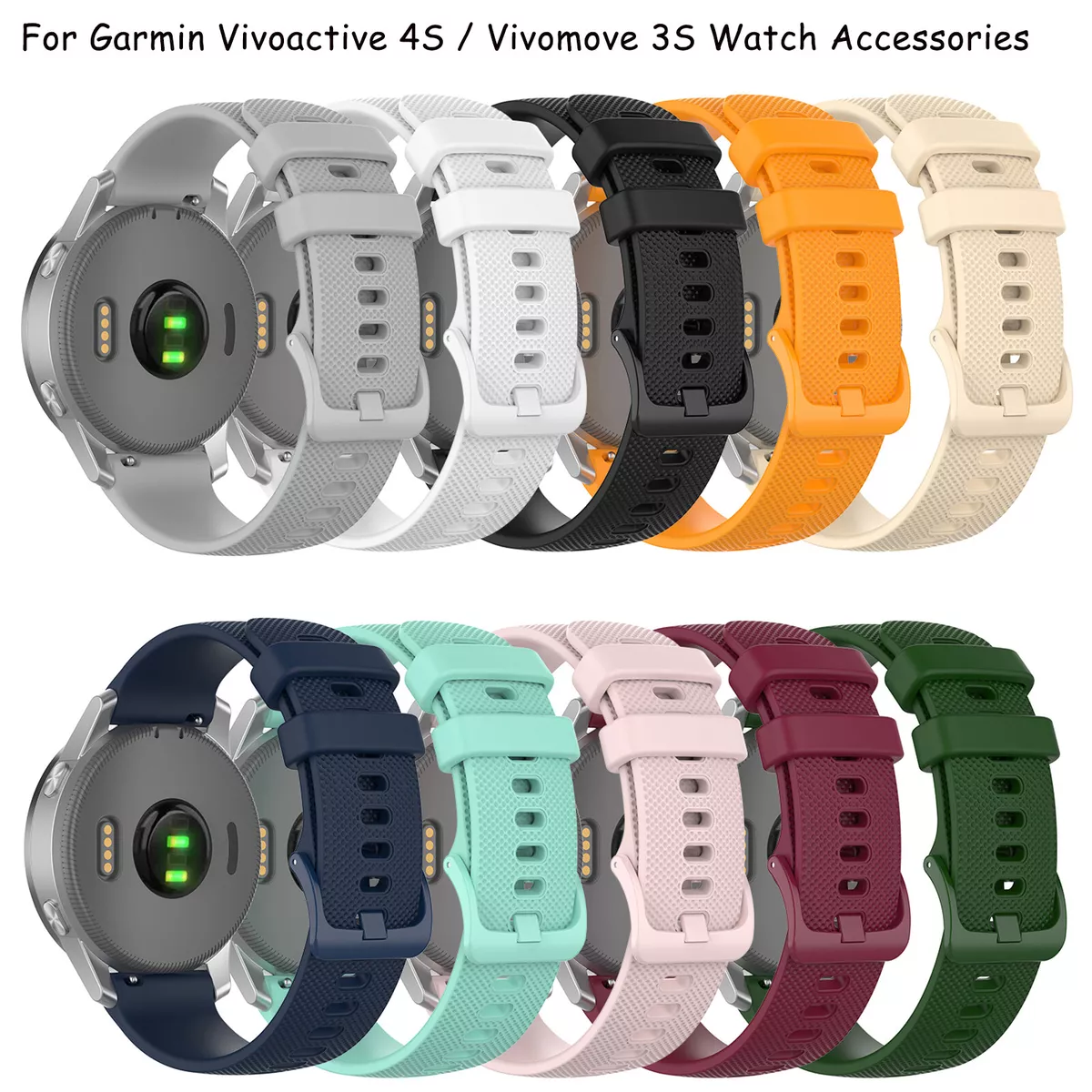 Pour Garmin Vivoactive 4S/Vivomove 3S Smart Watch 18mm Bracelet