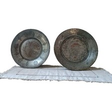 Coppia Piatti Ottomani - 1 Datato 1819 Rame Stagnato - Arte Islamica.