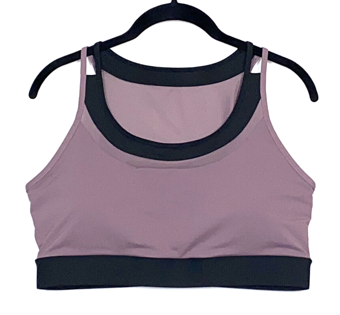 ZYIA Active Lilac Clasp Mesh Sports Bra Padded Keyhole Back Black