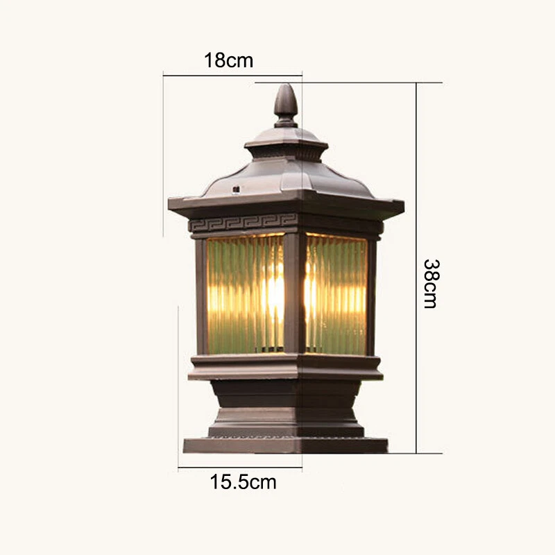 Modern Pillar Light Waterproof Outdoor Gate Post Lamp Garden Lantern Lighting - Image 2 of 4