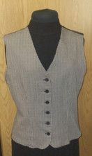 JACLYN SMITH Tweed Waistcoat Vest Large Brown Black Beige Houndstooth USA MADE