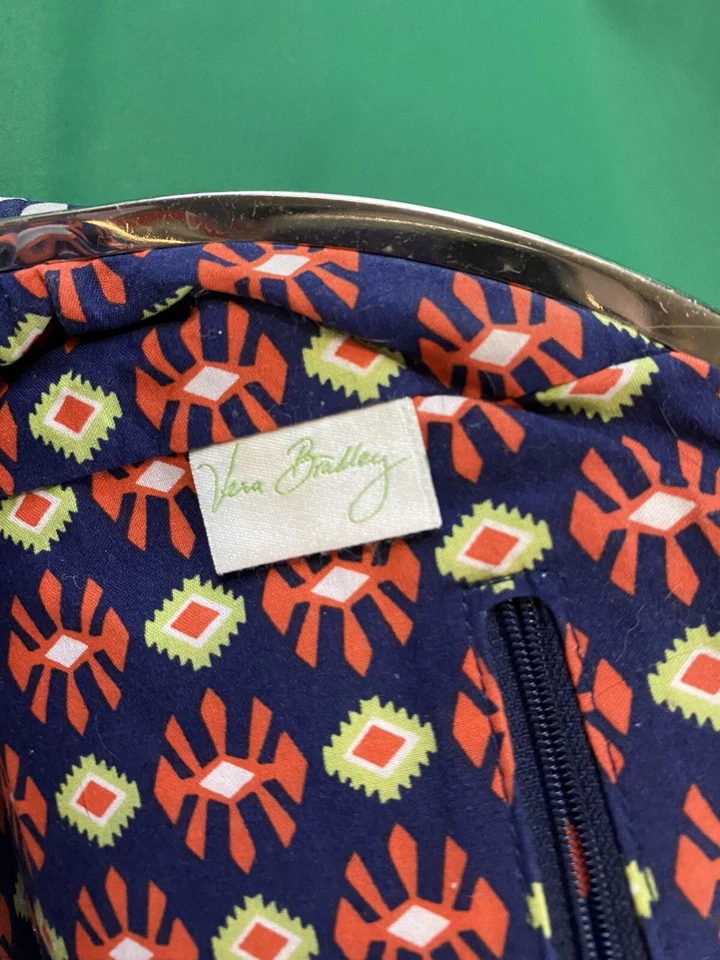 Vera Bradley Eloise in RETIRED Sun Valley pattern Orange Blue White USED - Image 3 of 4