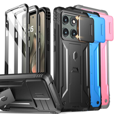 Kickstand Case For Moto Edge 2025 Poetic Heavy Duty Built-in-Screen Cover