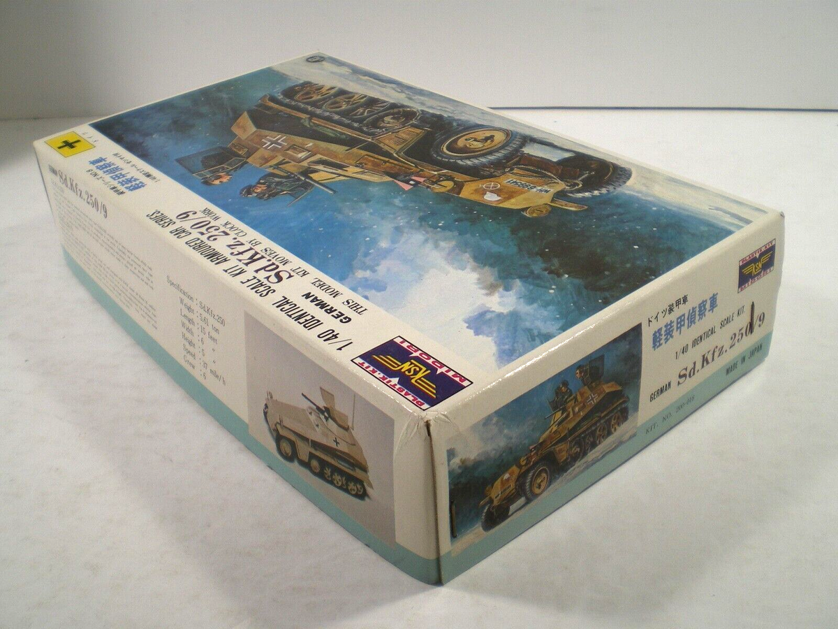 Maquette Rare Midori SD.KFZ.250/3 Allemand 1/40 - Vintage Japon, Boîte Ouverte