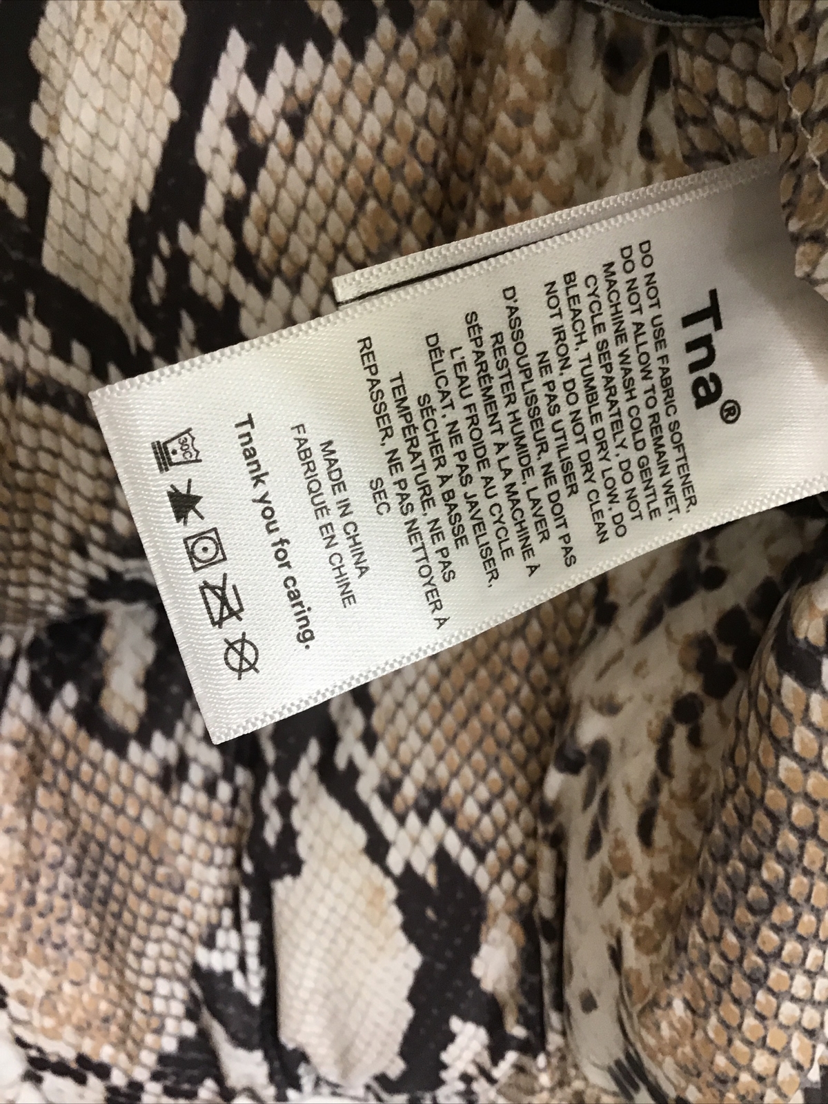 Tna Puffer Jacket Snake Skin Python Print Hooded … - image 6