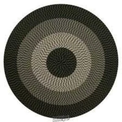Better Trends 6ft Alpine 72" 100% Braided Round Area Rug Hunter Green Durable