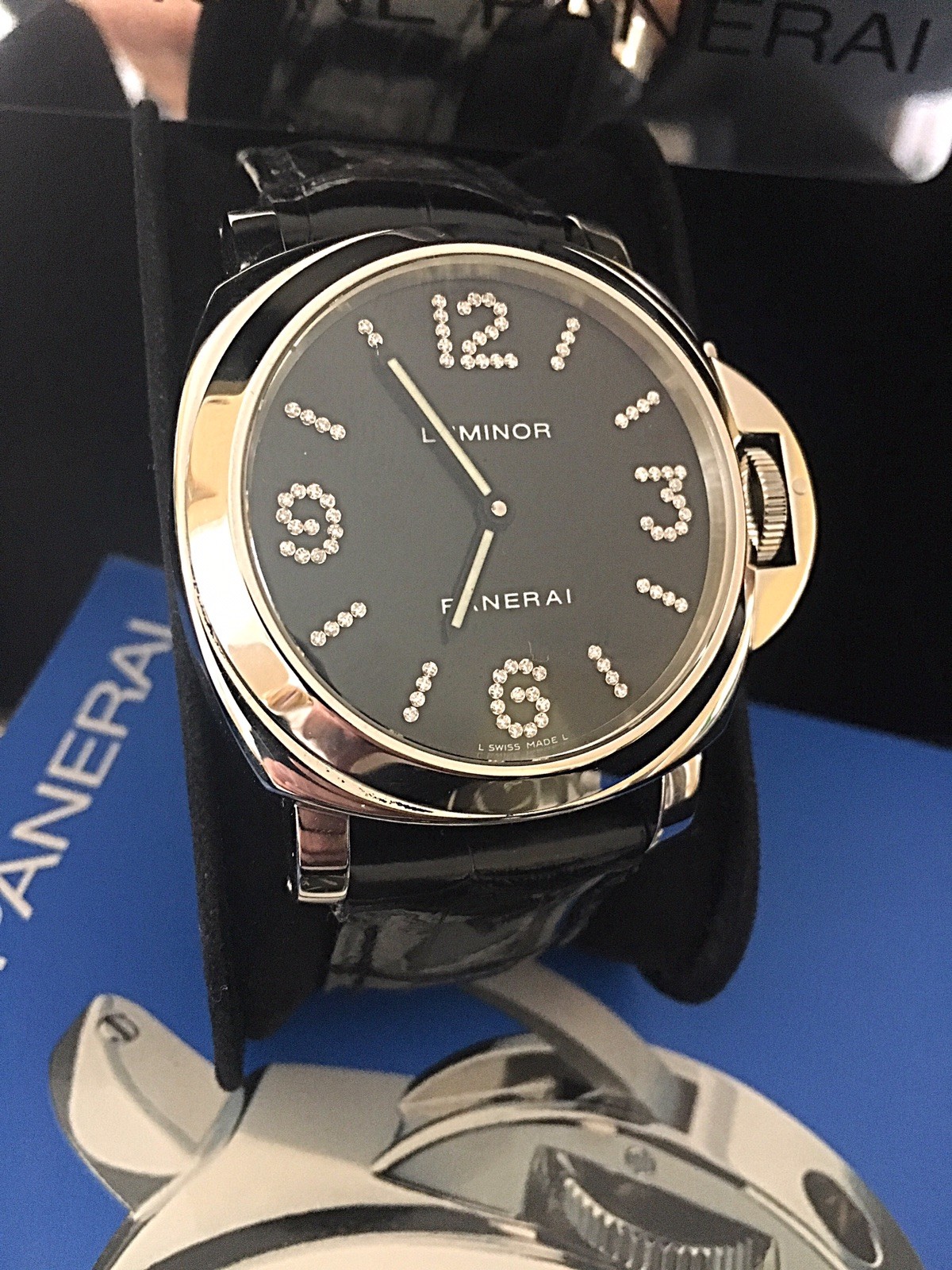 Rare Limited Edition Panerai Luminor PAM 130 Factory Diamonds ~100 Made - Image 6